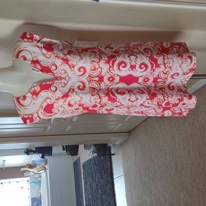 COPY - Parisou white red& orange floral tunic style dress size small